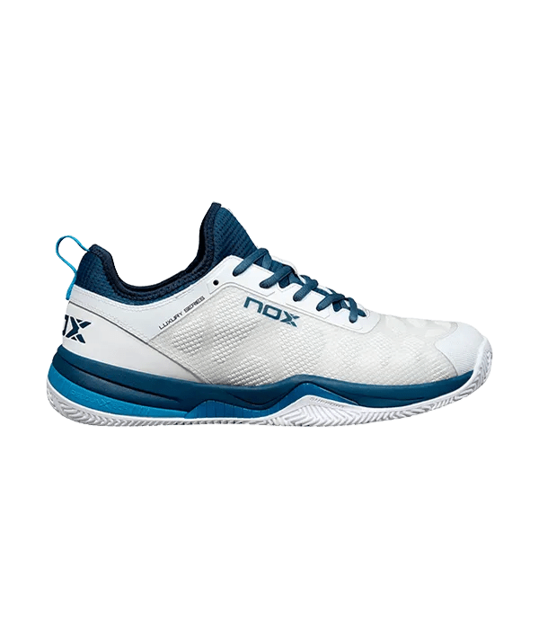 NOX Nerbo Padel Shoes: Dynamic Grip, Stability, Energy Return, White/Swedish Blue - CornerCanada