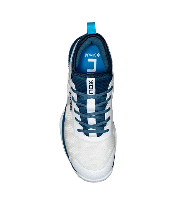 NOX Nerbo Padel Shoes: Dynamic Grip, Stability, Energy Return, White/Swedish Blue - CornerCanada