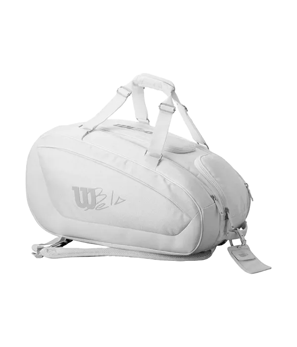 Wilson Bela Super Tour Padel Bag: White, Spacious, Thermo - Protected, 6 Racket Capacity - CornerCanada