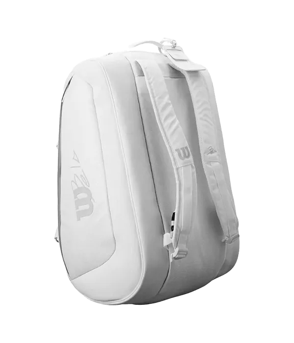 Wilson Bela Super Tour Padel Bag: White, Spacious, Thermo - Protected, 6 Racket Capacity - CornerCanada