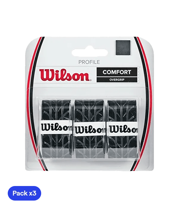 Wilson PROfile Comfort Black Padel & Tennis Overgrips - 3 Pack Enhanced Grip - CornerCanada